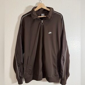Nike Sportswear Solo Swoosh men's track jacket Dark Brown. Zip up size XL